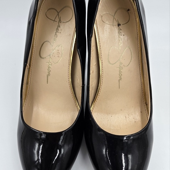 Jessica Simpson Pumps Heels Black Patent 5.5M 4" - Picture 2 of 11